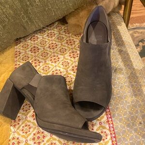 Eileen Fisher gray suede heels.  EUC; worn twice. 3” covered heels. Size 8 1/2.